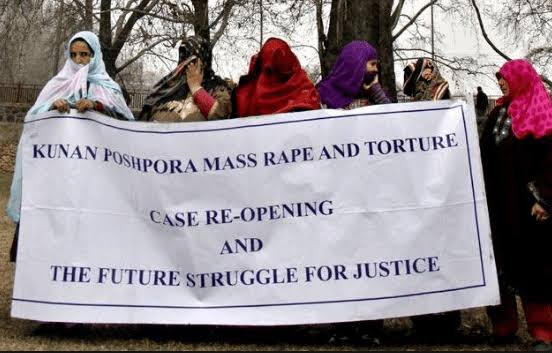 Women protesting against rape in Kunanposhpora